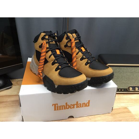 TIMBERLAND MEN MOTION SCRAMBLE MID LACE WATERPROOF WHEAT NUBUCK A68Q8 Size 10 - Picture 1 of 13
